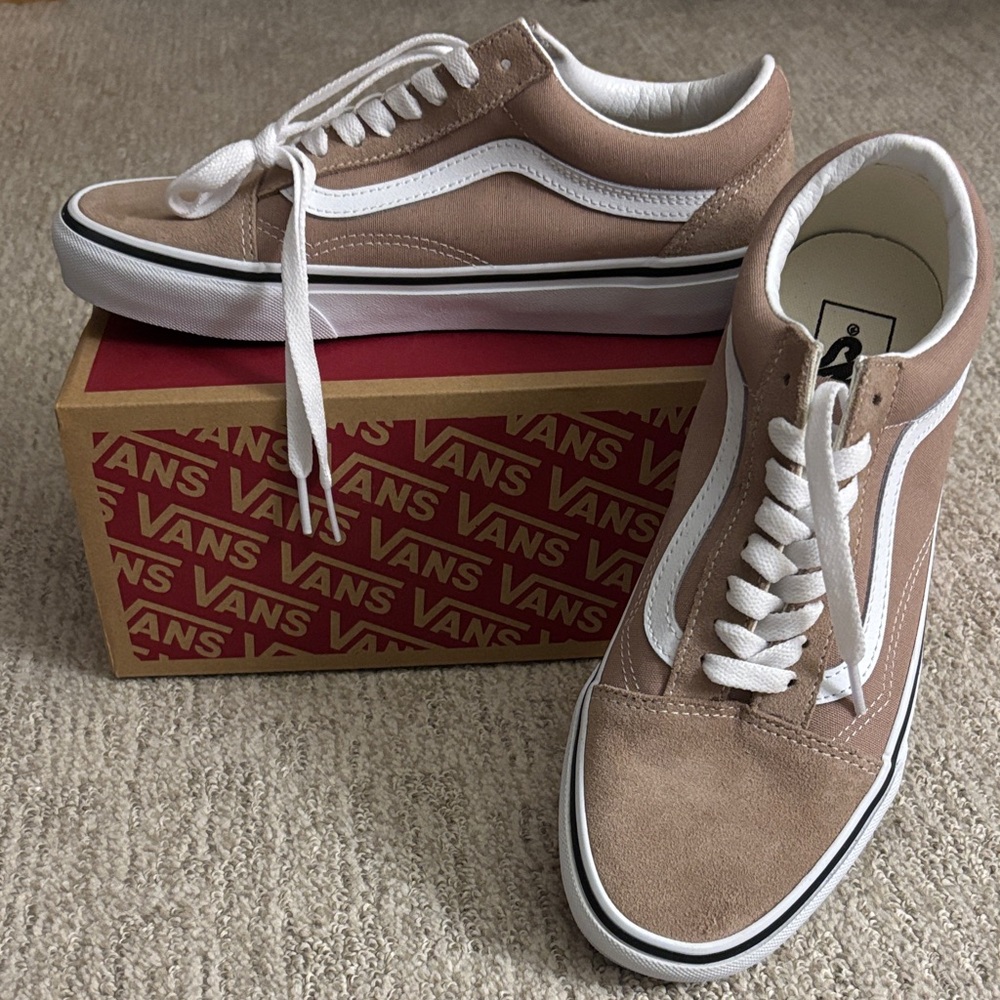 Vans Tan and White Sneakers